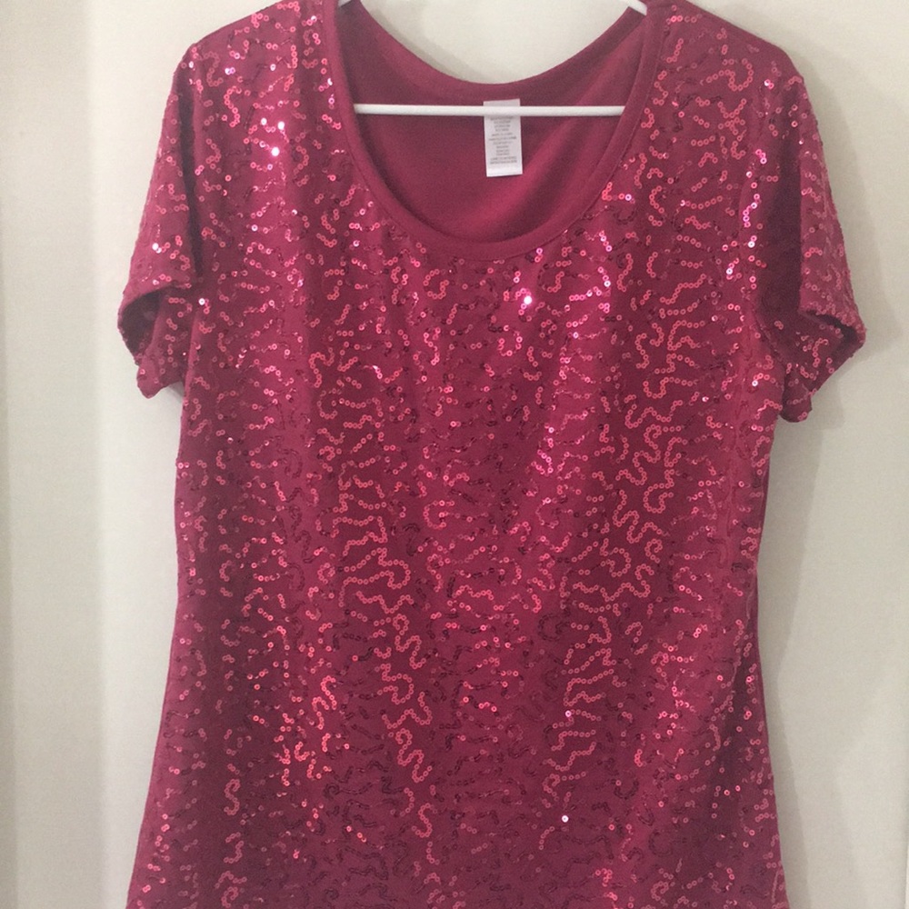 Red sequins blouse - Picture 2 of 4